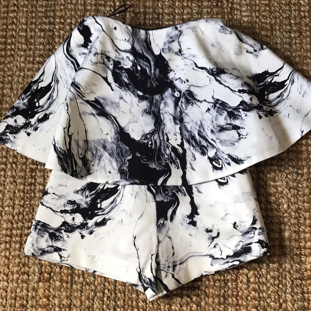 Keepsake Strapless Romper in Marble